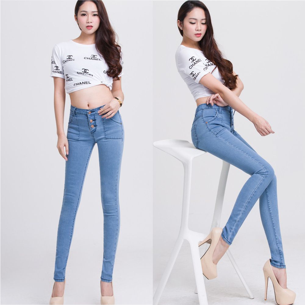 Quần jean nữ Skinny GLQ002 jean cotton mềm thoáng