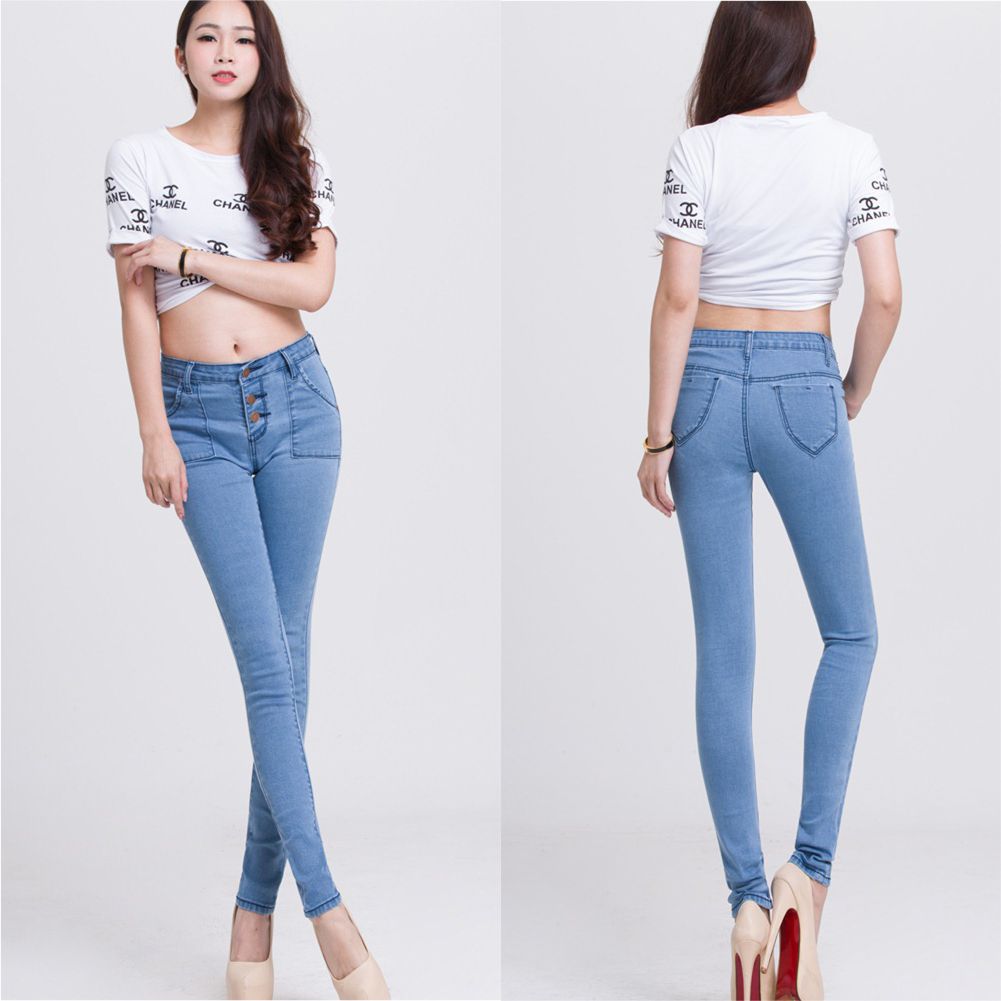 Quần jean nữ Skinny GLQ002 jean cotton mềm thoáng