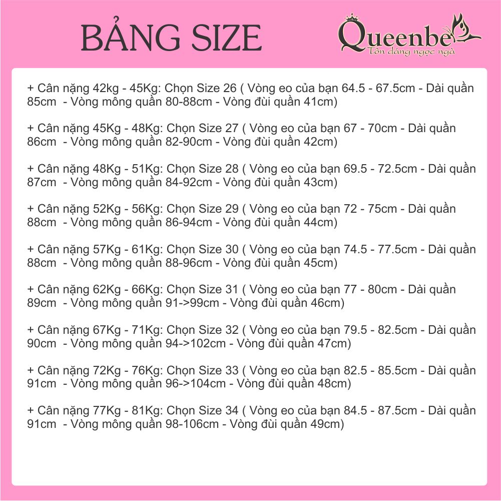 Quần jean nữ đẹp lưng cao phong cách skinny không lai có big size Queenbe GLQ017 jean sợi bông mềm thoáng