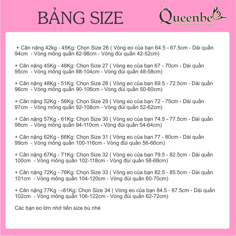 Quần jean nữ lưng cao nhiều nút thắt dây Queenbe GLQ026