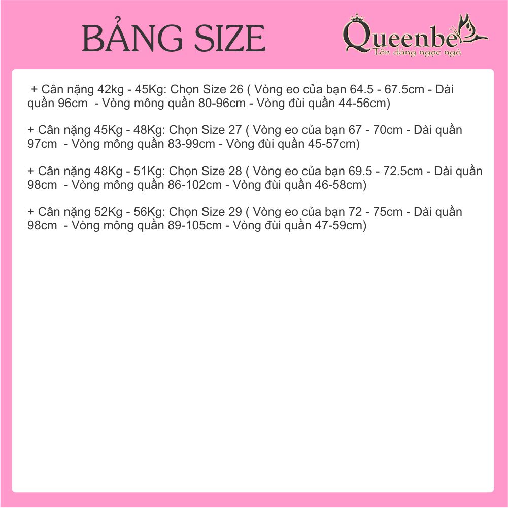 Quần jean nữ lưng thun co giãn Queenbe GLQ029 jean cotton mềm, thoáng