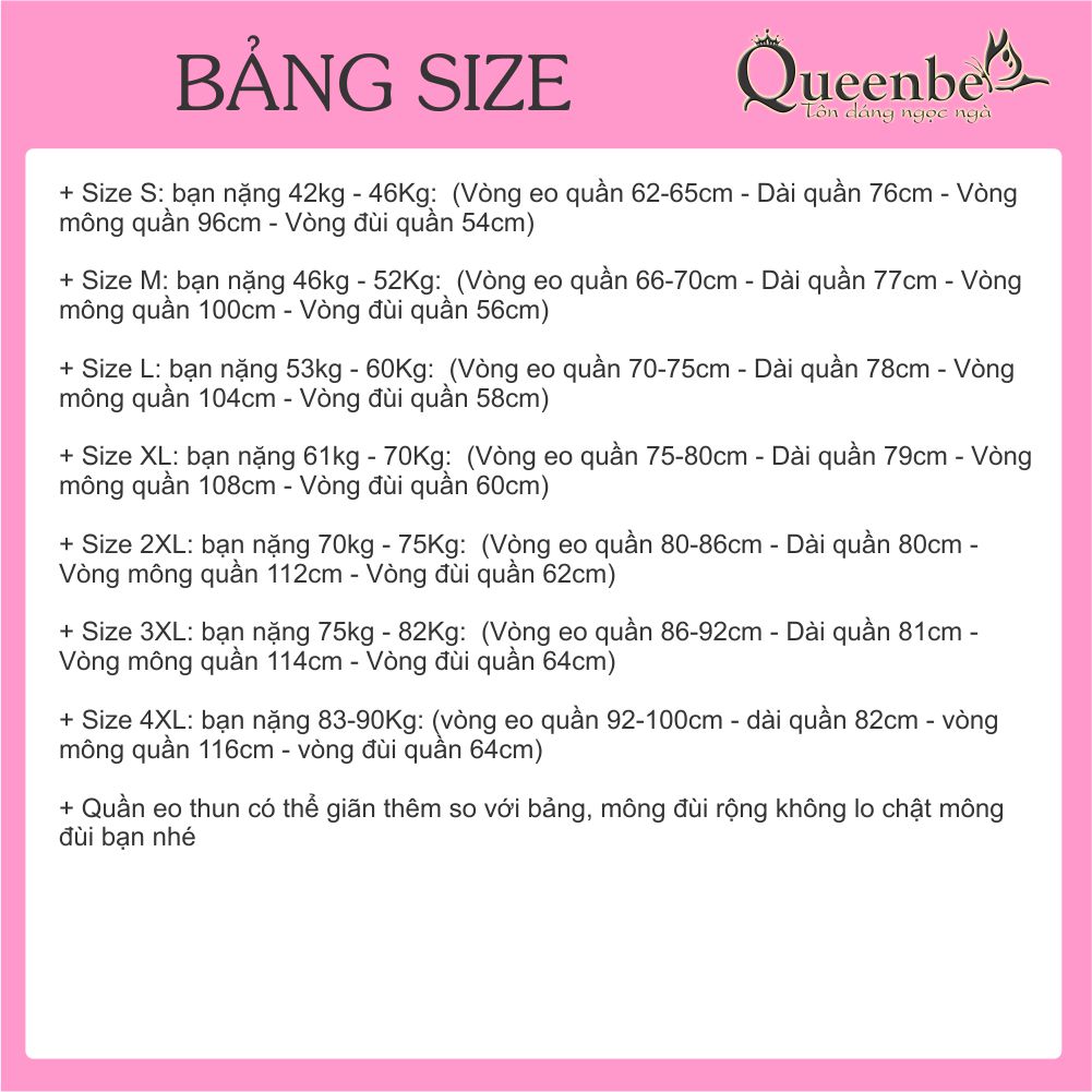 Quần jean nữ lưng thun kiểu nhật có big size Queenbe GLQ125 Cotton wash mềm, thêu họa tiết