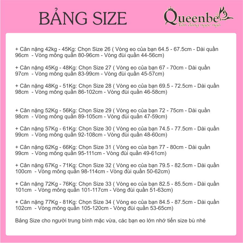Quần jean nữ lưng thun lưng cao dáng thể thao có big size Queenbe GLQ071 vải jean cotton mềm co giãn, bền màu
