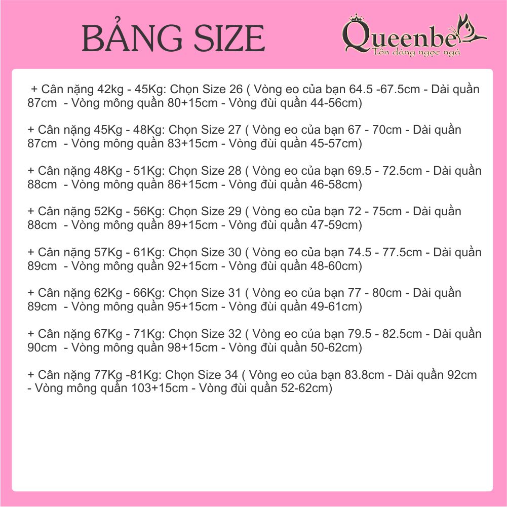 Quần jean nữ ống lỡ xẻ lai quần nữ thêu hoa hồng có big size Queenbe GLQ082 jean gốc sợi bông mềm thoáng