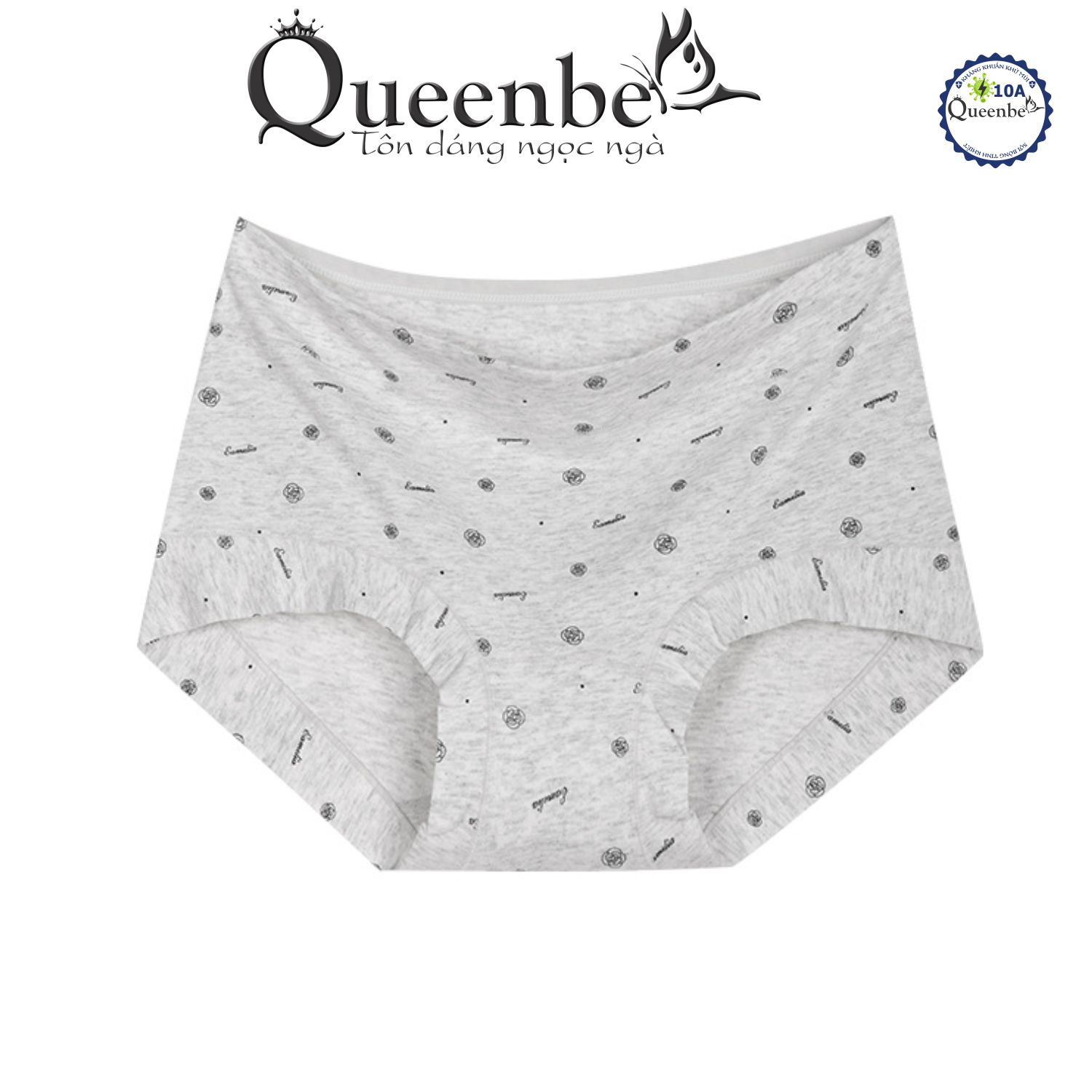 Quần lót kháng khuẩn 10a cho nữ của Queenbe GLDL056 Boxer sợi bông dài tinh khiết ngăn mùi hôi, giảm viêm nhiễm