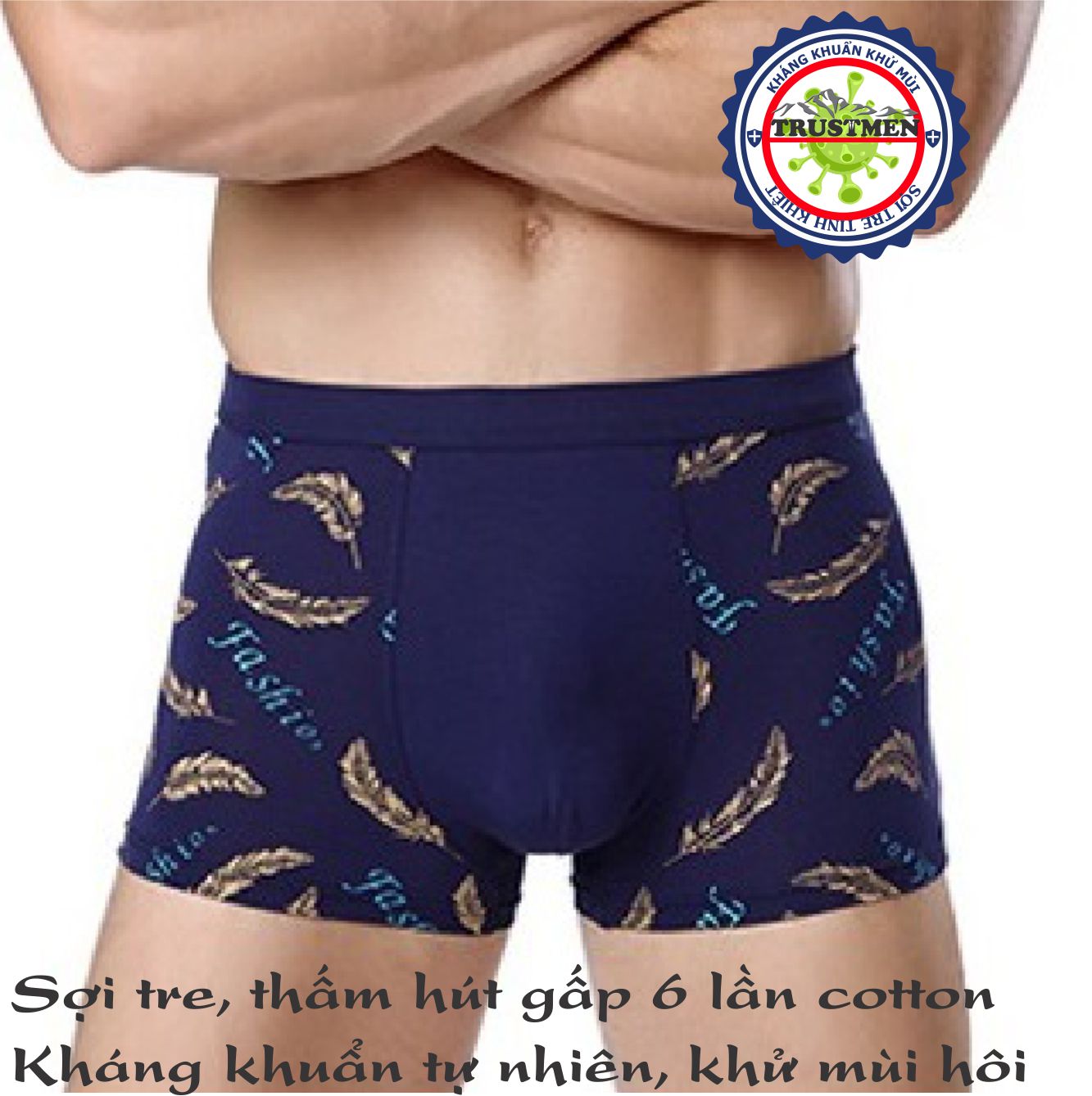 Quần lót nam Boxer Trustmen GLDL032 sợi tre kháng khuẩn tự nhiên, thoáng khí, siêu thấm hút mồ hôi