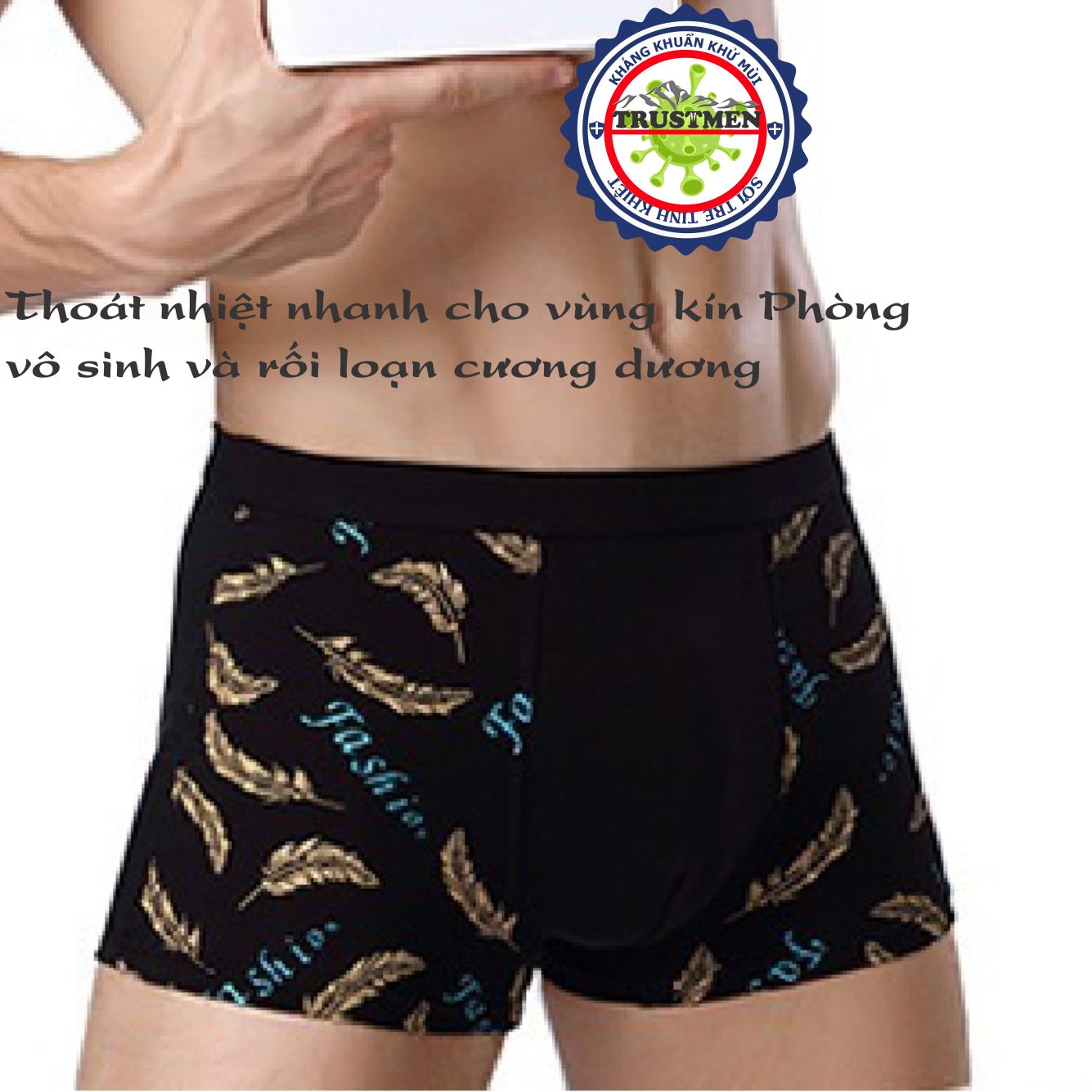 Quần lót nam Boxer Trustmen GLDL032 sợi tre kháng khuẩn tự nhiên, thoáng khí, siêu thấm hút mồ hôi