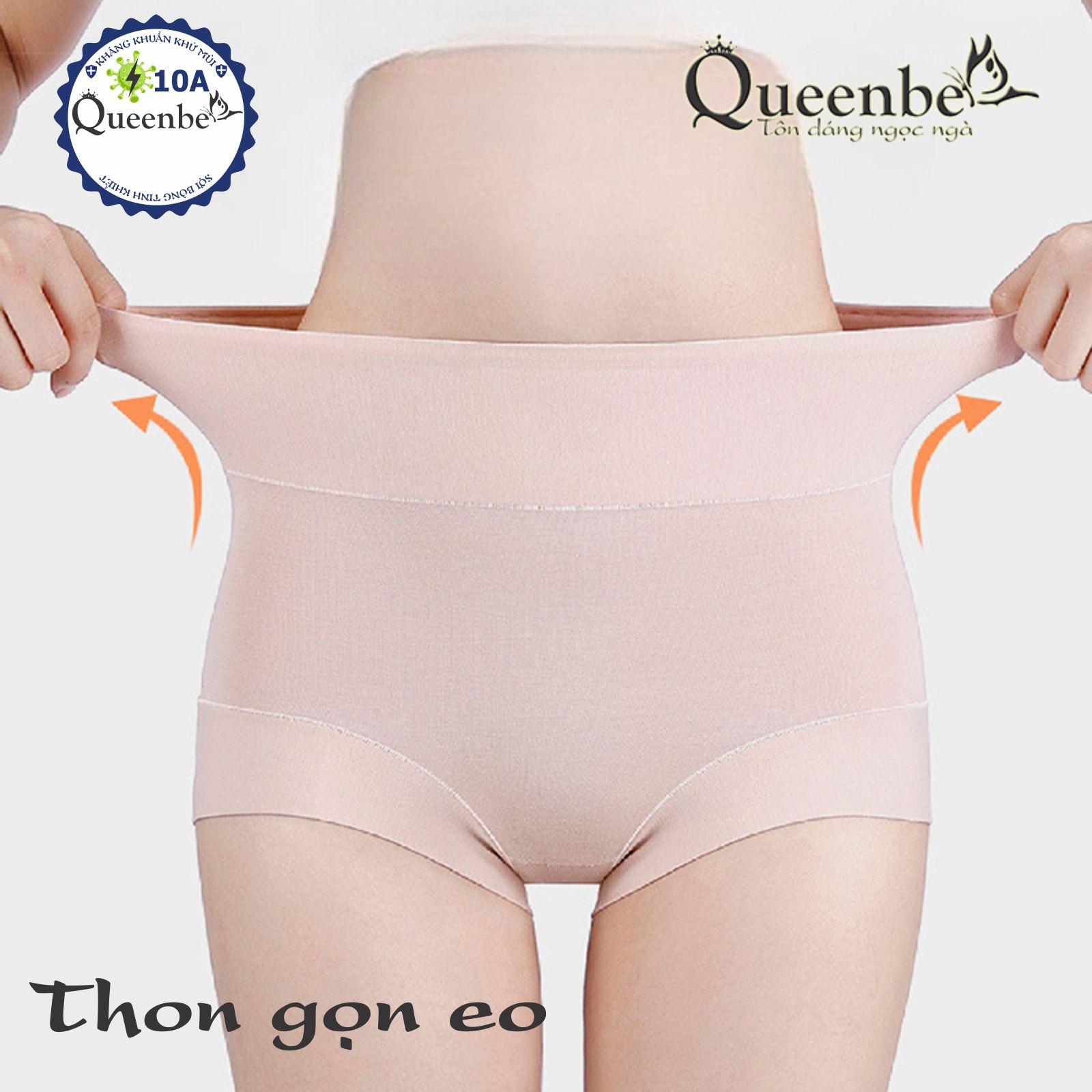 Quần lót nữ cotton kháng khuẩn 10A Queenbe GLDL053 gen eo chống cuộn nâng mông ren bụng
