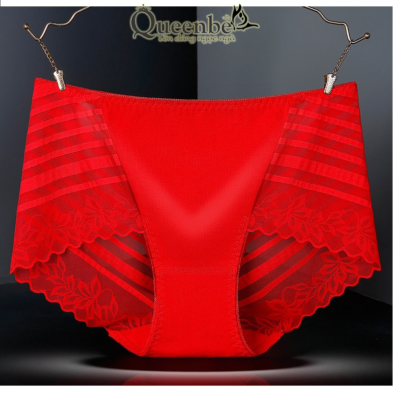 Quần lót nữ cotton phối lưới GLDL046 Queenbe phong cách sang trọng bí ẩn vải mềm mại siêu thoáng giã từ mồ hôi