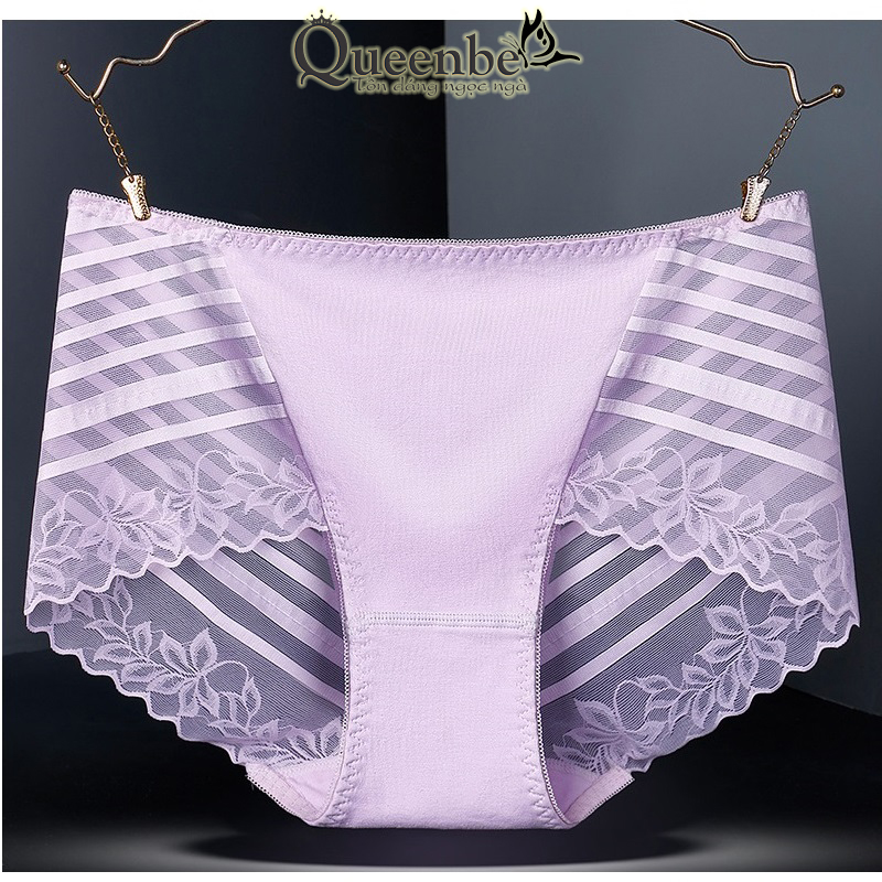 Quần lót nữ cotton phối lưới GLDL046 Queenbe phong cách sang trọng bí ẩn vải mềm mại siêu thoáng giã từ mồ hôi