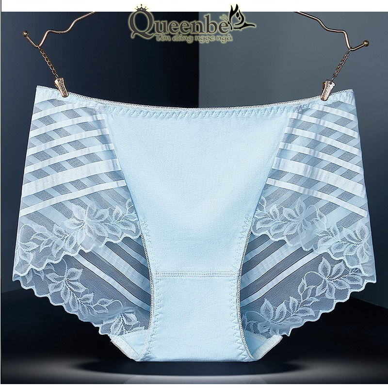 Quần lót nữ cotton phối lưới GLDL046 Queenbe phong cách sang trọng bí ẩn vải mềm mại siêu thoáng giã từ mồ hôi