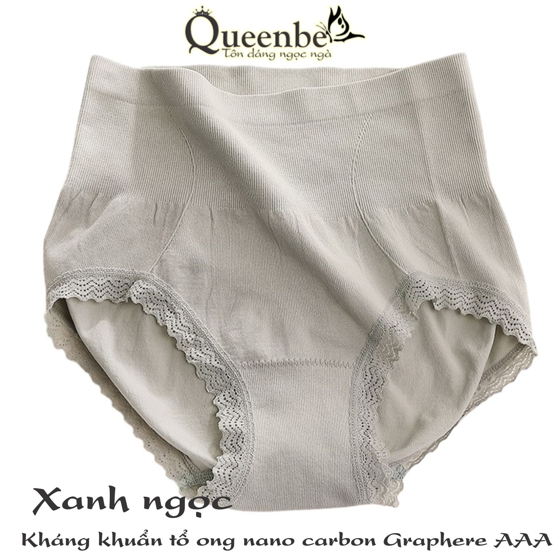 Quần lót nữ ren eo giúp thon gọn bụng dưới GLDL038 Queenbe đáy kháng khuẩn vải cotton co giãn 4 chiều mềm thoáng khí