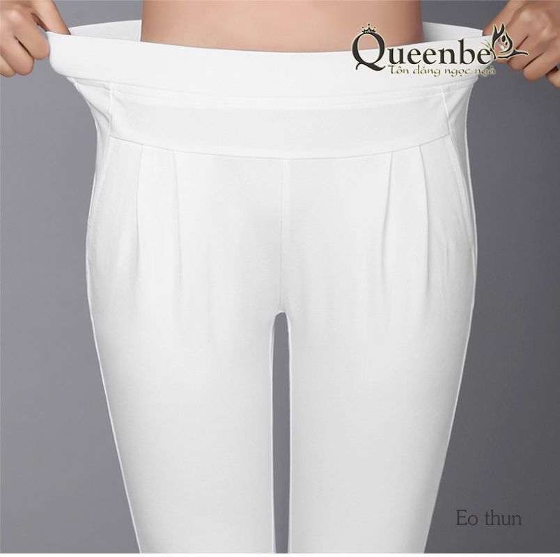 Quần lửng nữ lưng cao lưng thun big size kiểu harem Queeenbe GLQ084 vải cotton co giãn 4 chiều