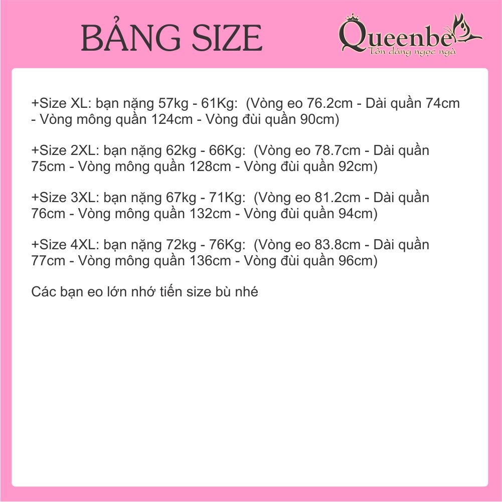 Quần lửng nữ ống rộng eo thun có big size Queenbe GLQ115 vải voan xốp cao cấp mềm mượt thông thoáng