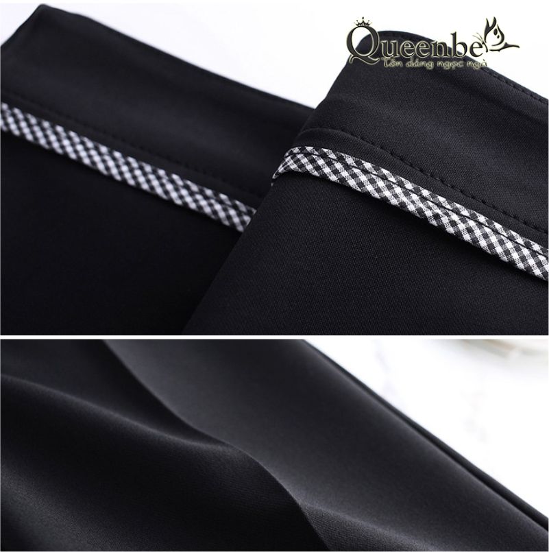 Quần nữ công sở kiểu baggy lưng cao có big size Queenbe GLQ154 vải cotton pha thoáng, đứng quần, dầy dặn