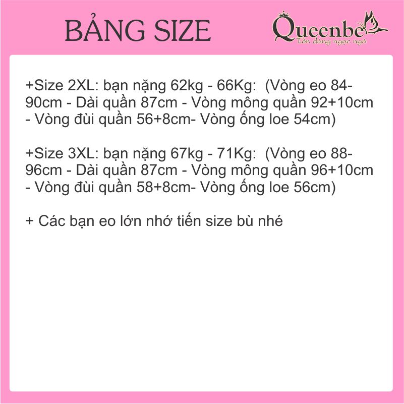 Quần nữ công sở ống lỡ loe phối ren có big size Queenbe GLQ142