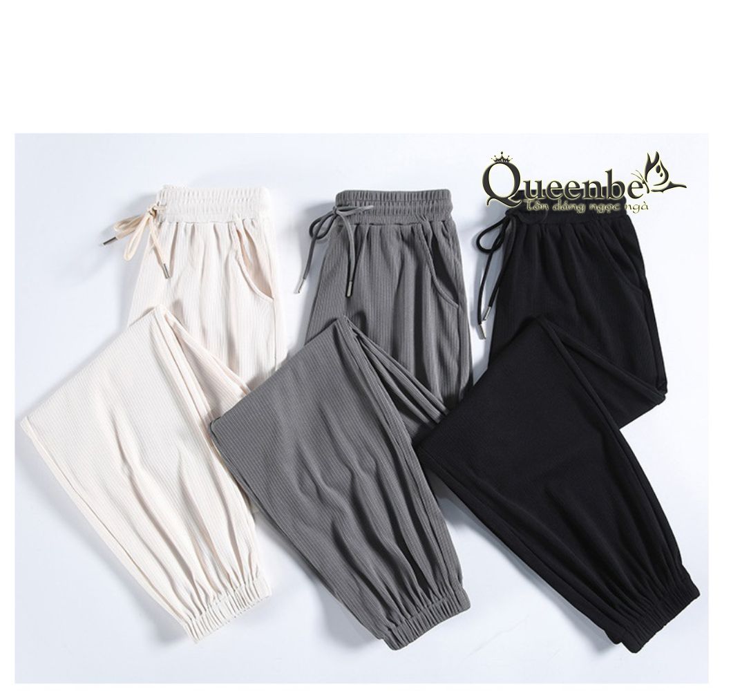 Quần thụng nữ lưng thun cá tính có big size Queenbe GLQ157 vải cotton co giãn