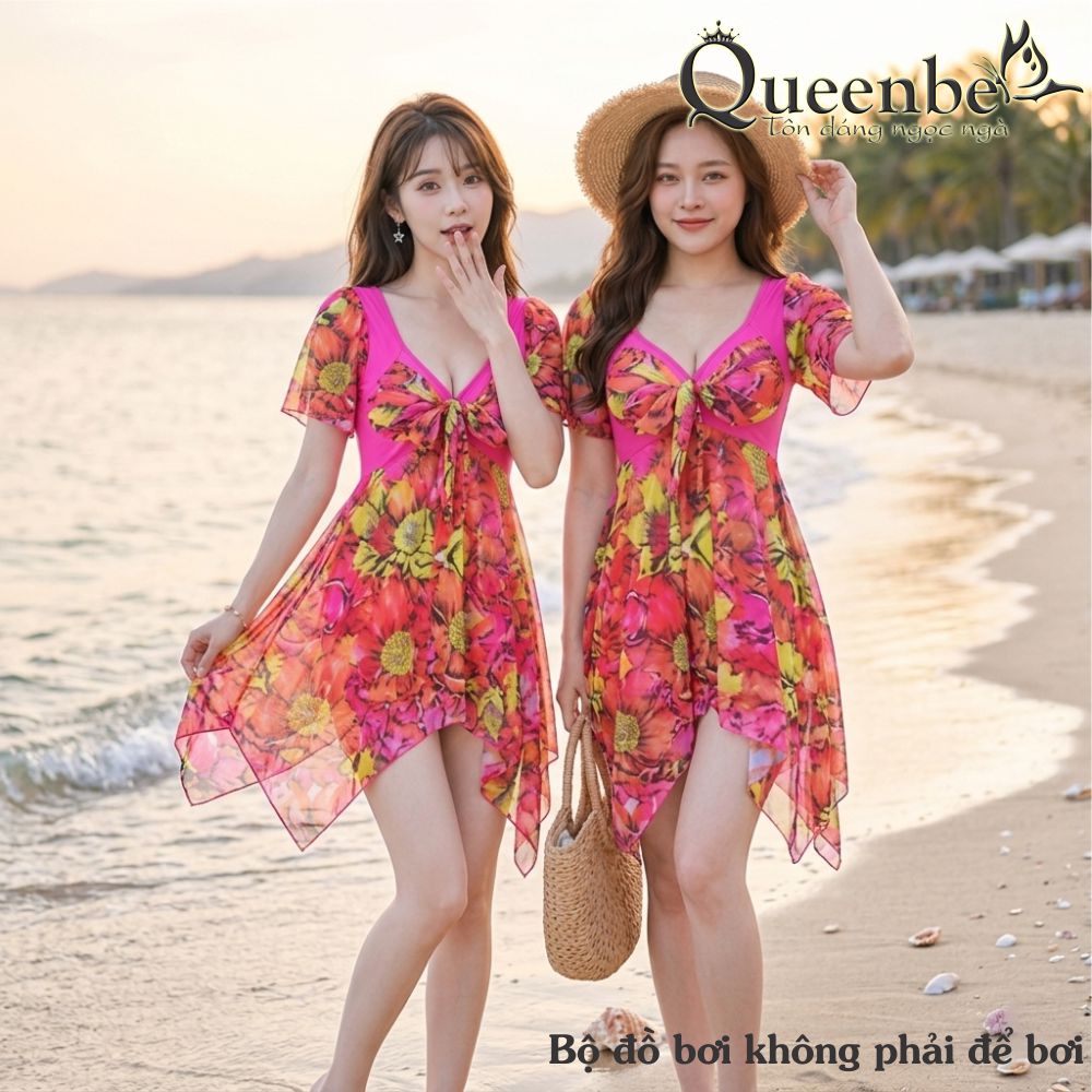 Váy bơi không phải để bơi có big size Queenbe GLSWIM013 vải thun Lycra mềm ít thấm hút, nhanh khô