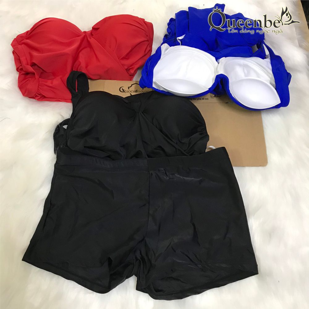 Váy bơi nữ kèm quần Queenbe có big size GLSWIM007 vải thun lycra cao cấp co giãn, ít thấm hút, mau khô, kèm mút ngực