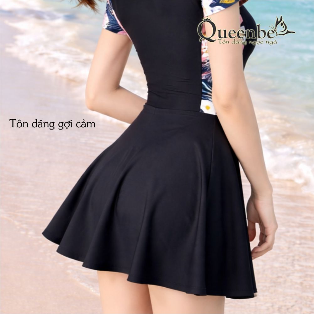 Váy bơi nữ một mảnh liền thân big size Queenbe GLSWIM106 vải thun Lycra cao cấp co giãn, ít thấm hút, nhanh khô, có mút độn ngực
