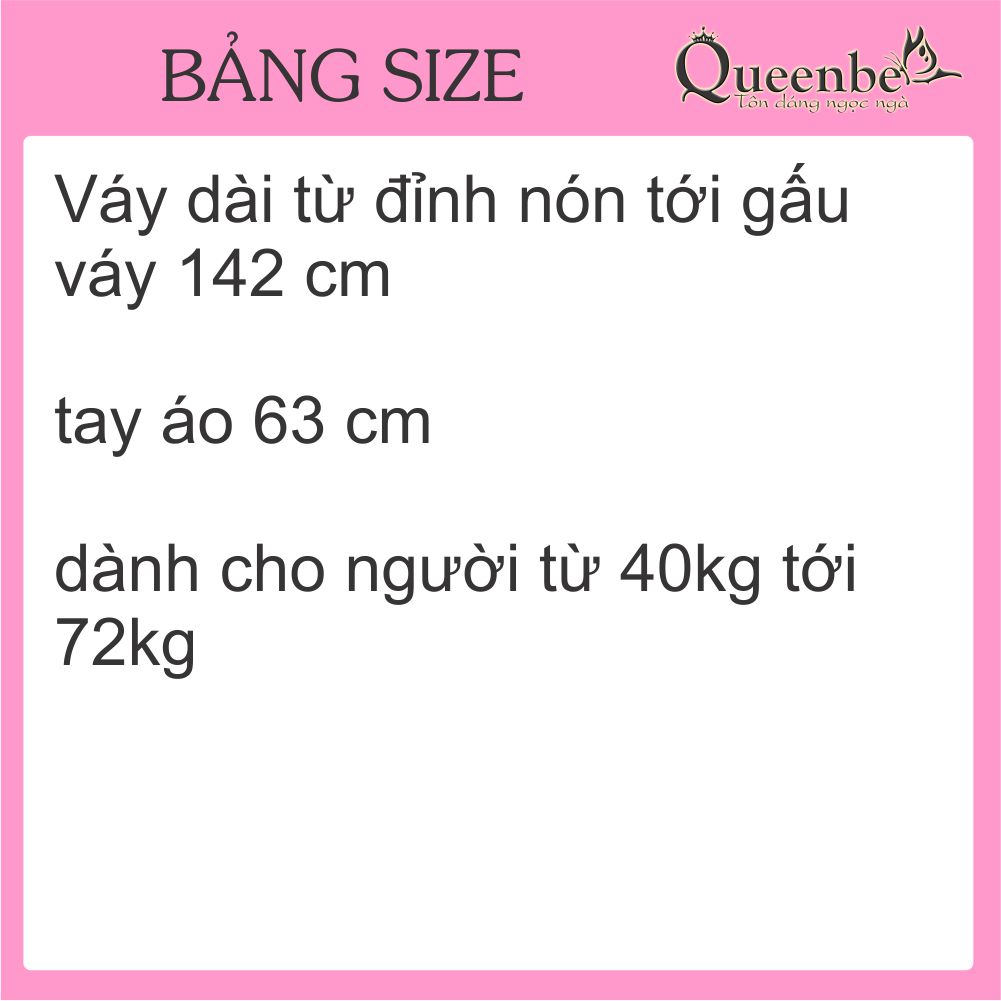 Váy chống nắng dài chống UVF50 liền nón và khẩu trang Queenbe GLSET046 vải polyester lụa cách nhiệt chống nóng kháng UV