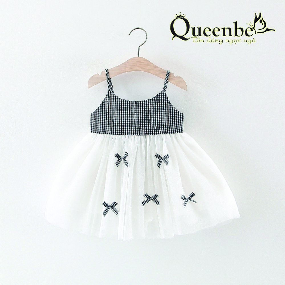 Váy đầm bé gái Queenbe GLV153 hai dây hai lớp dễ thương