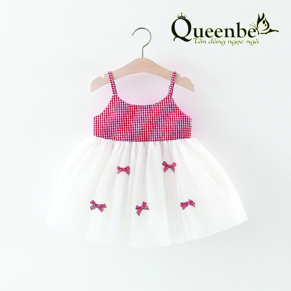 Váy đầm bé gái Queenbe GLV153 hai dây hai lớp dễ thương