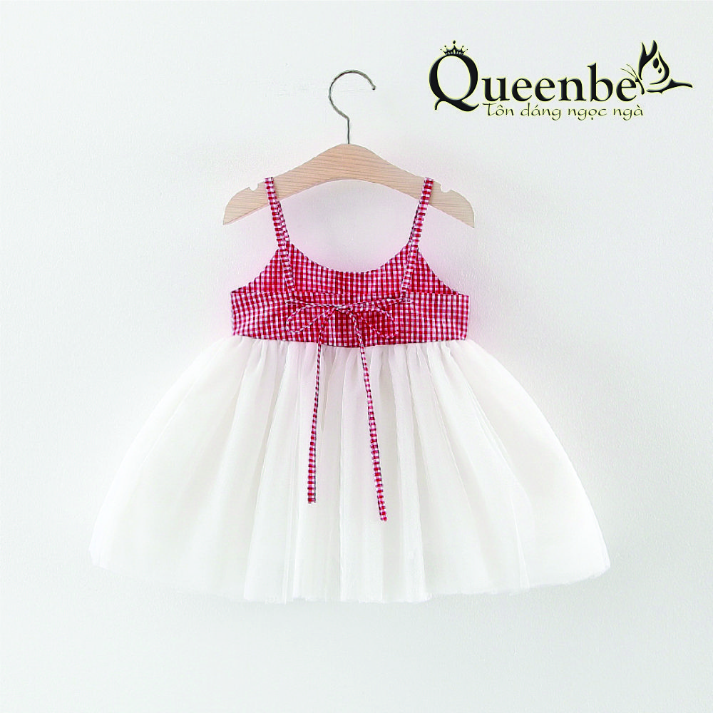 Váy đầm bé gái Queenbe GLV153 hai dây hai lớp dễ thương