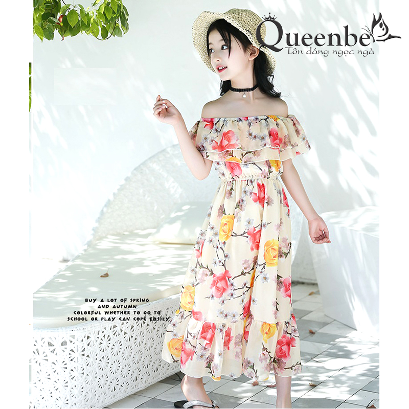 Váy đầm bé gái hoa hồng Queenbe GLV173