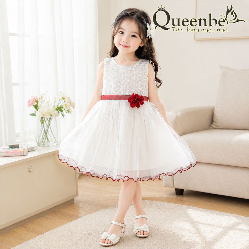 Váy đầm bé gái thiên thần Queenbe GLV093 hai cánh - lót trong cotton mềm - khóa sau