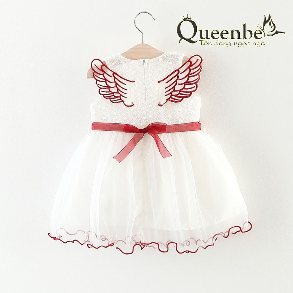 Váy đầm bé gái thiên thần Queenbe GLV093 hai cánh - lót trong cotton mềm - khóa sau