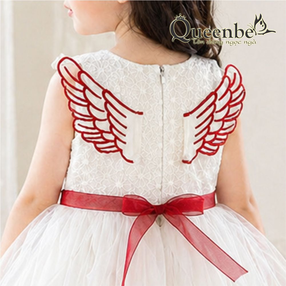 Váy đầm bé gái thiên thần Queenbe GLV093 hai cánh - lót trong cotton mềm - khóa sau