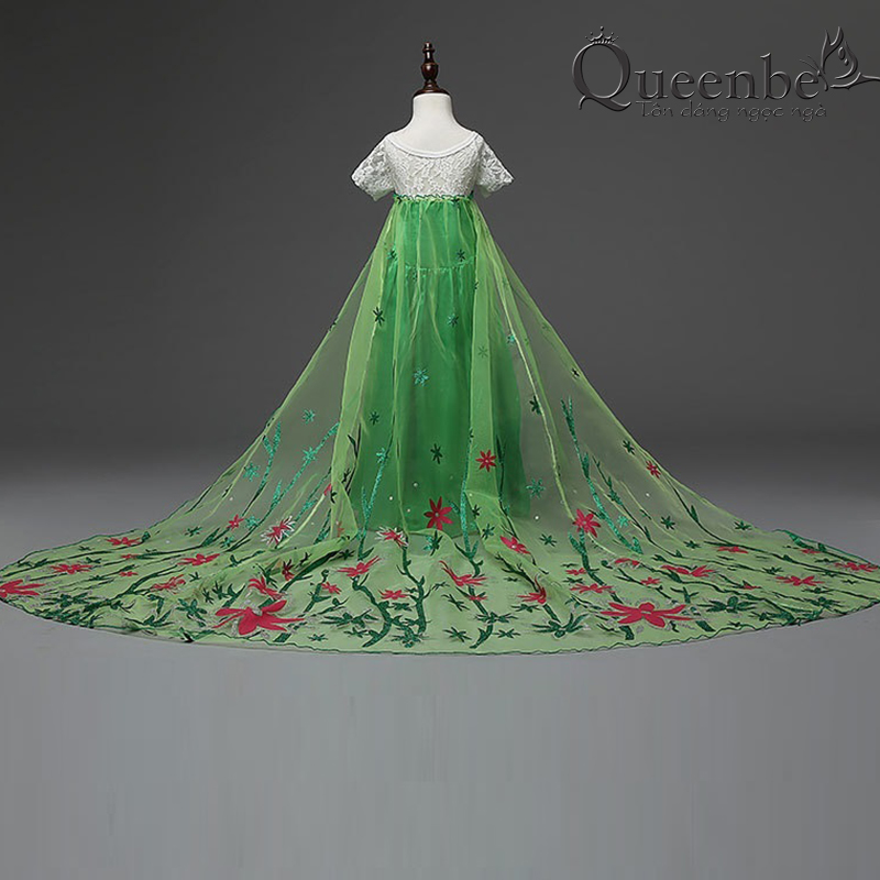 Váy đầm bé gái maxi Queenbe GLV066 kèm áo choàng đính đá