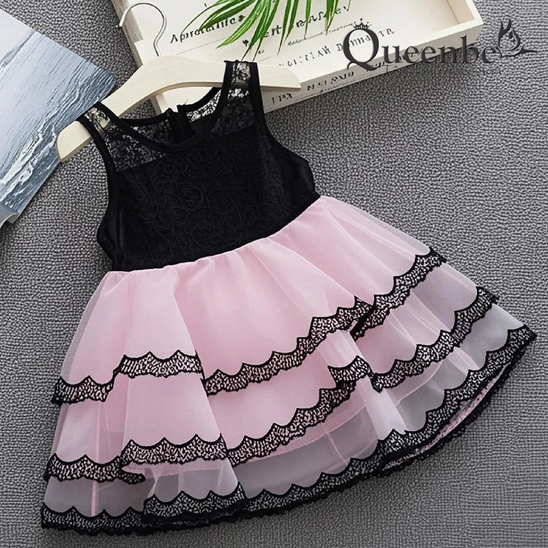Váy đầm bé gái xếp lớp Queenbe GLV091 thân váy hai dây ren chân váy xếp bồng