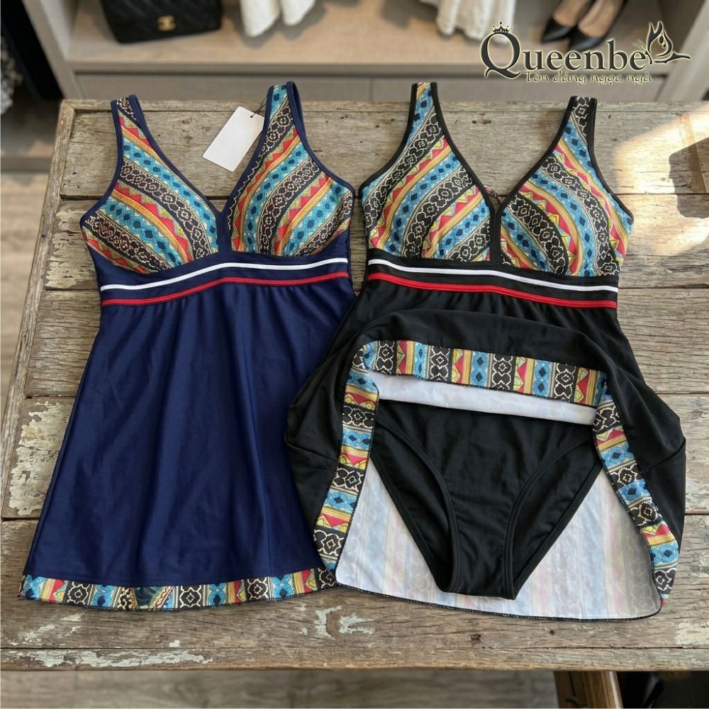 Váy đầm bơi big size quần lót liền bên trong Queenbe GLSWIM024 vải polyester cao cấp mềm thoáng, ít thấm, mau khô