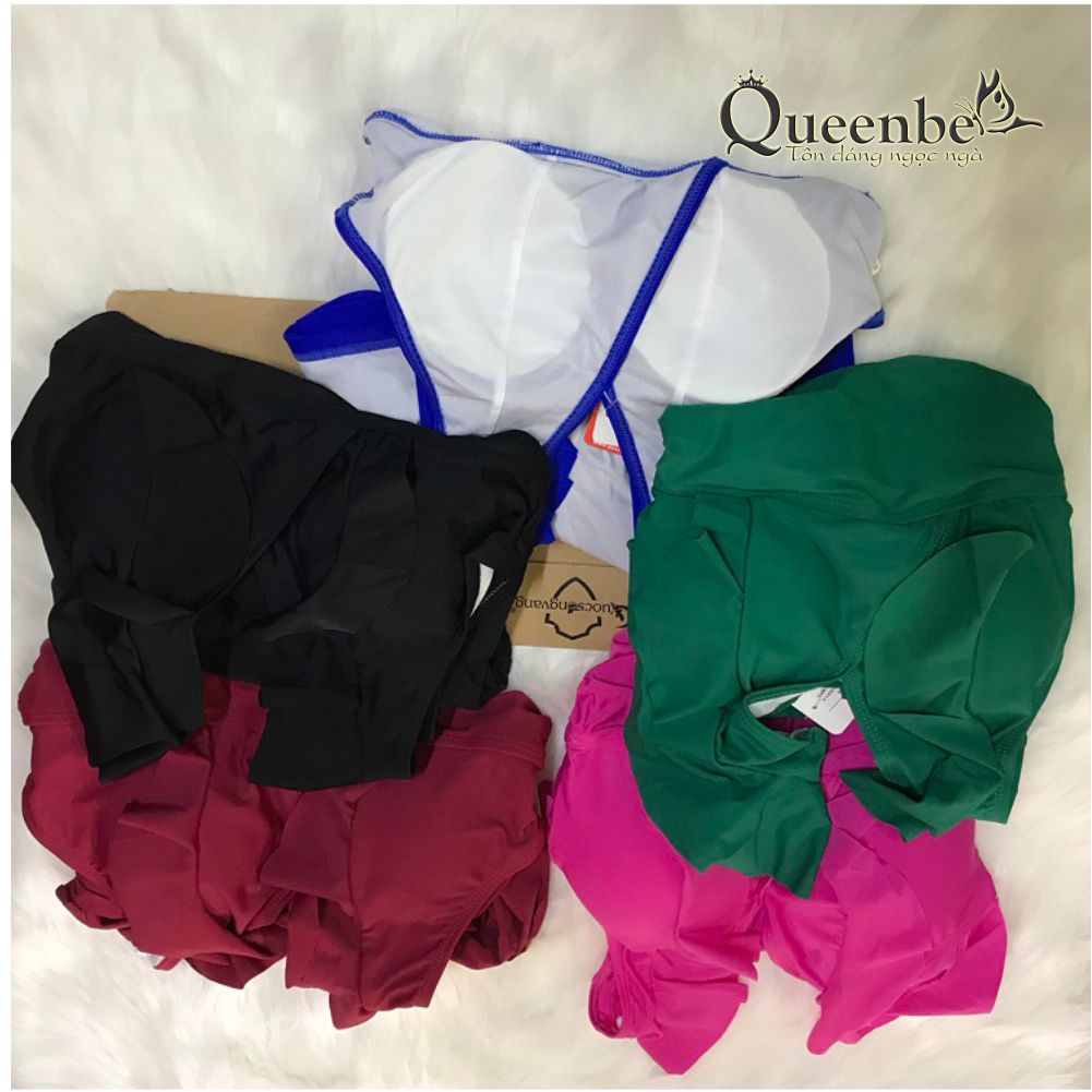 Váy đầm bơi một mảnh Queenbe GLSWIM043 vải thun Lycra cao cấp co giãn, ít thấm hút, mau khô, mút độn ngực, quần an toàn
