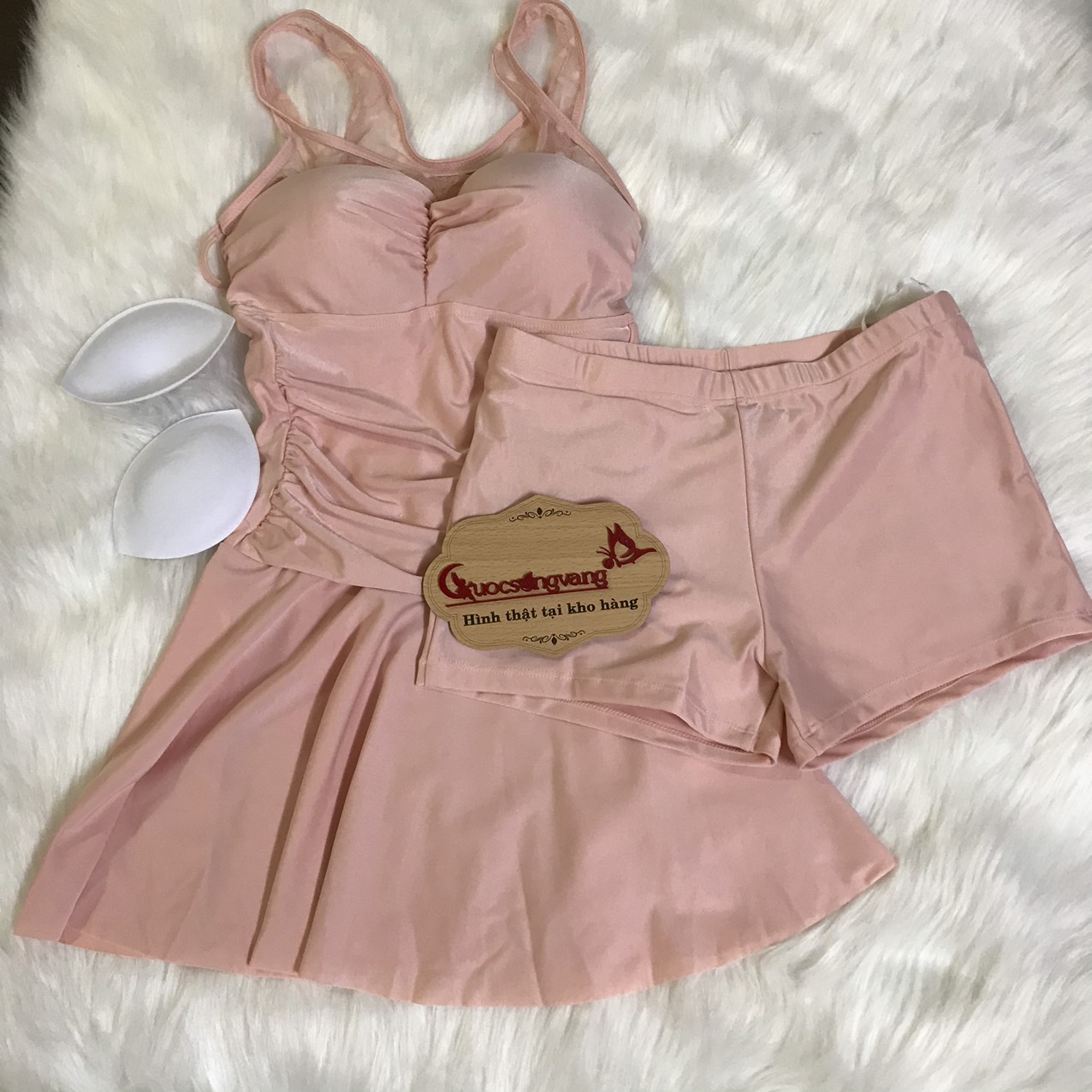 Váy đầm bơi nữ phối ren có big size Queenbe GLSWIM087 kèm quần đùi an toàn vải thun Lycra cao cấp co giãn, mềm mượt, ít thấm hút, mau khô