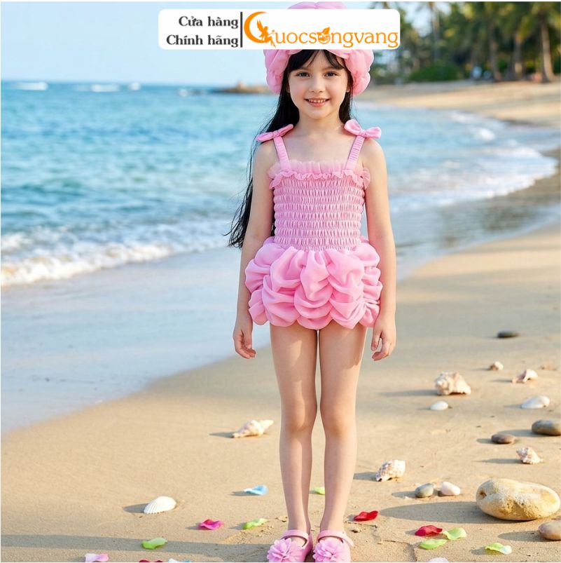 Váy đầm đi bơi bé gái đầm học bơi điệu đà GLSWIM031