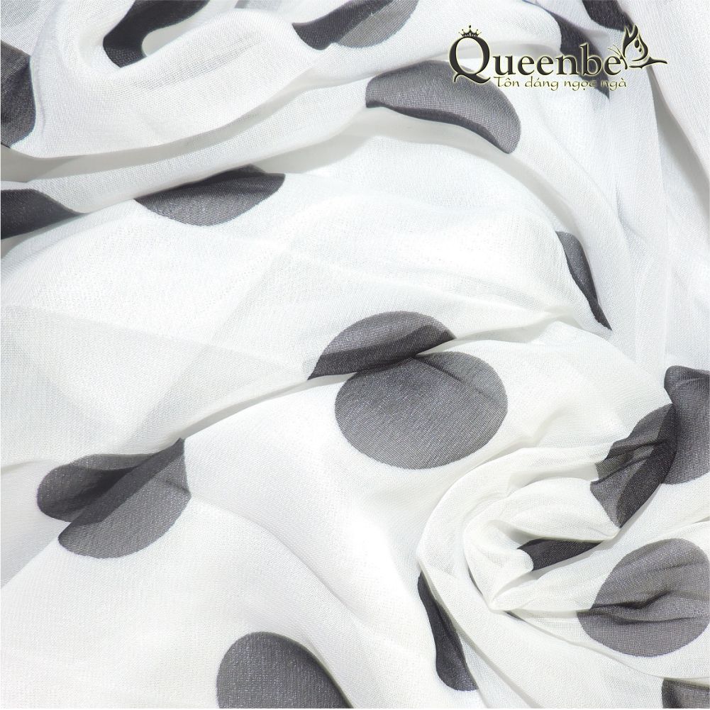 Váy đầm voan chấm bi thân áo hai lớp Queenbe GLV003