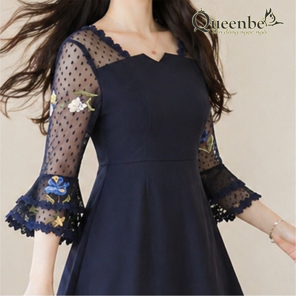 Váy đầm xòe tay loe ren thêu big size GLV076