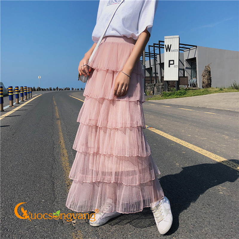 Chân váy dài 70cm màu hồng pastel (váy 2 lớp) - Chân váy | ThờiTrangNữ.vn