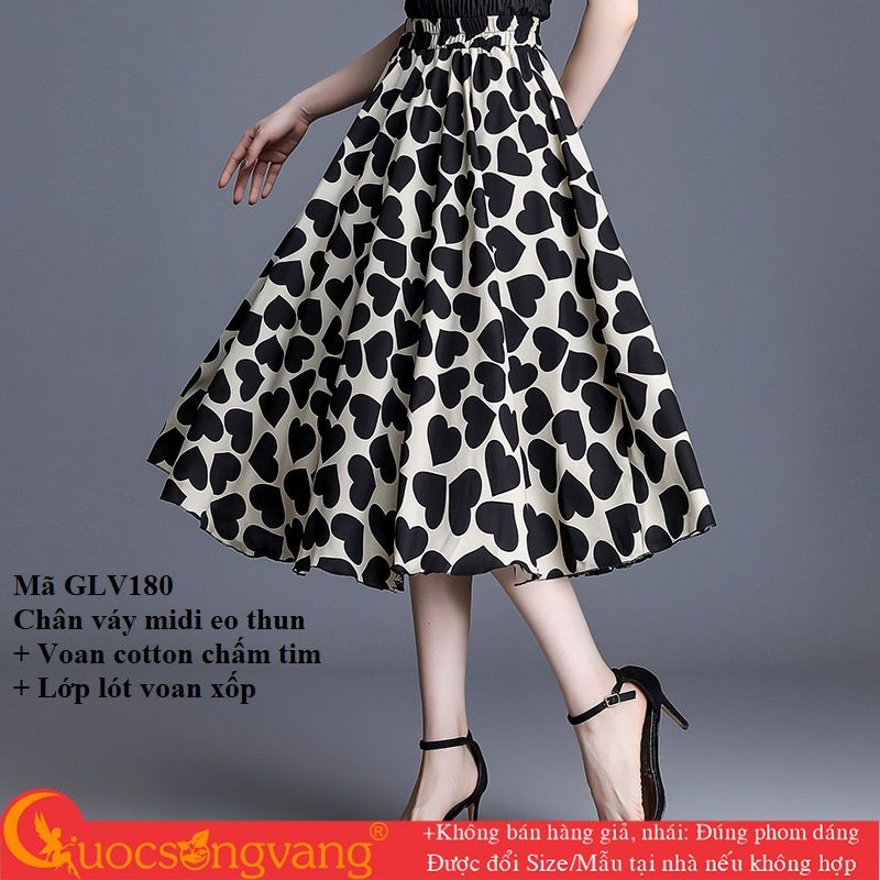 Chân váy xòe dáng dài có cúc, váy midi M804 - Chân váy | ThờiTrangNữ.vn