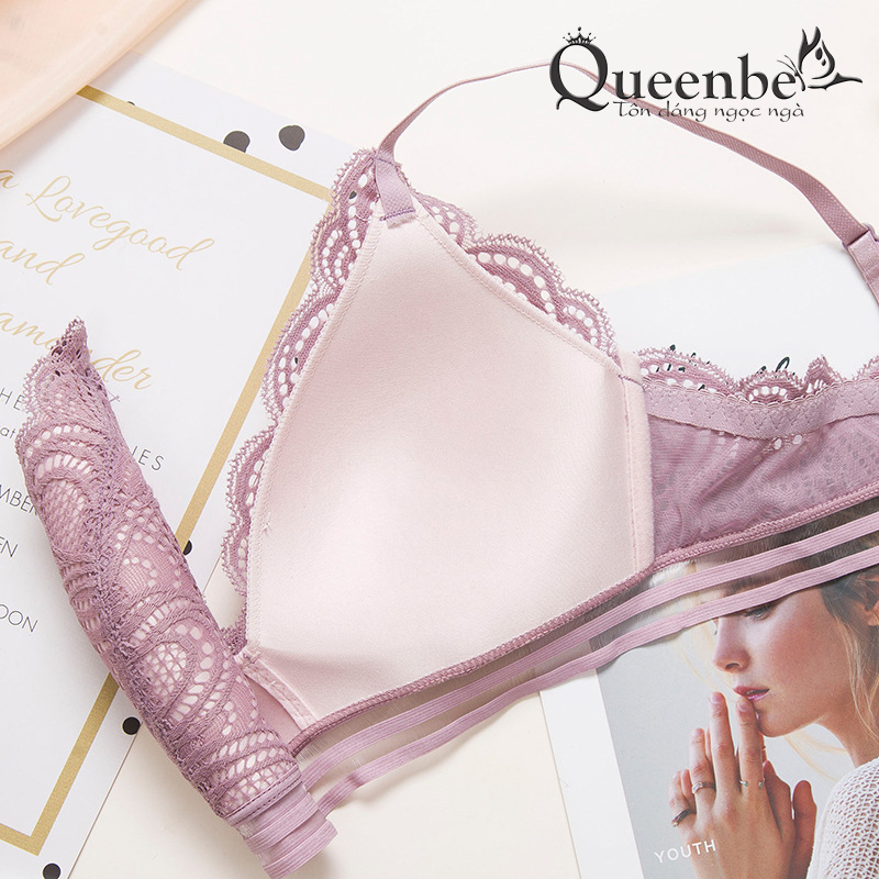 Ao-nguc-ren-khong-gong-GLDL014_Áo ngực phối ren không gọng Queenbe GLDL014 ép liền khối, thoáng khí (6).jpg