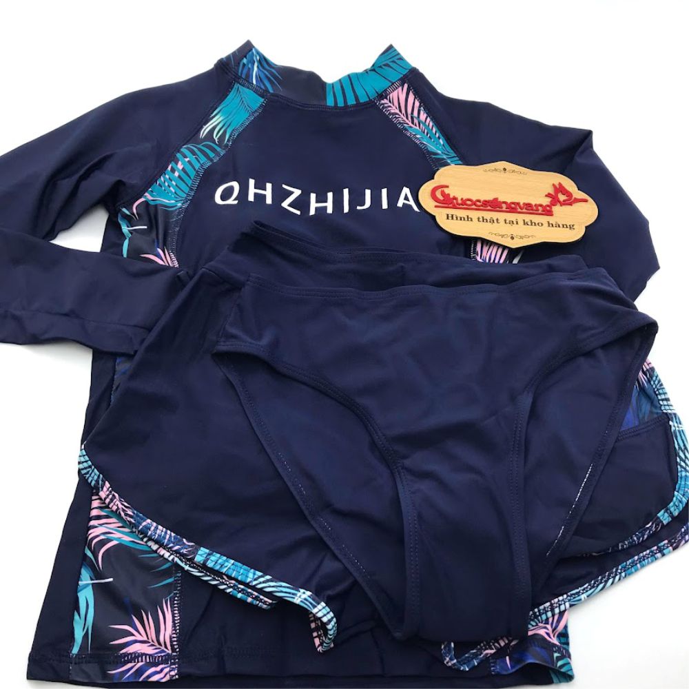 Bộ đồ bơi nữ dài bốn món cao cấp chống gió kèm mút ngực Queenbe GLSWIM068 thun Lycra cao cấp, mềm mượt, ít thấm, mau khô 9.jpg
