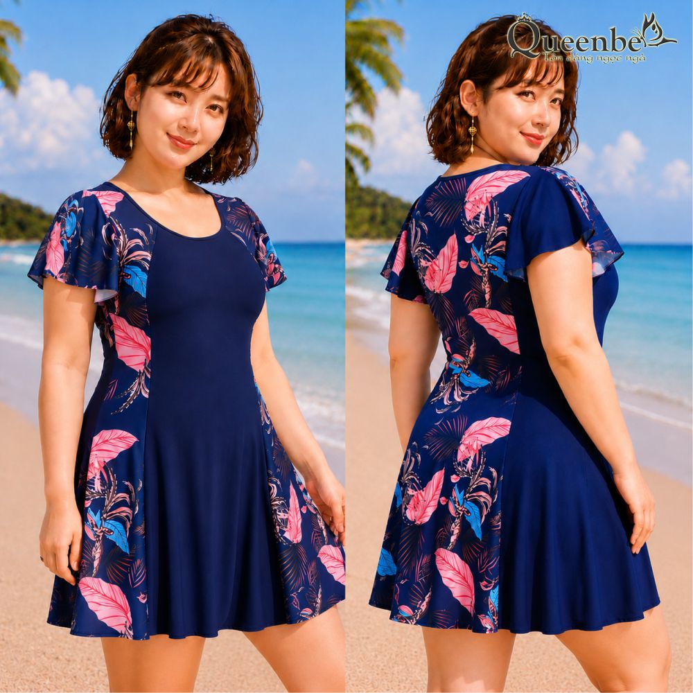 Đồ bơi trung niên big size giấu bụng Queenbe GLSWIM040 vải thun Lycra cao cấp co giãn, ít thấm hút, mau khô, kèm mút ngực 14.jpg