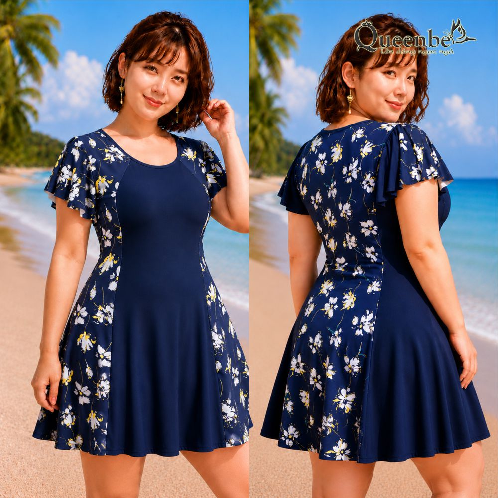 Đồ bơi trung niên big size giấu bụng Queenbe GLSWIM040 vải thun Lycra cao cấp co giãn, ít thấm hút, mau khô, kèm mút ngực 15.jpg