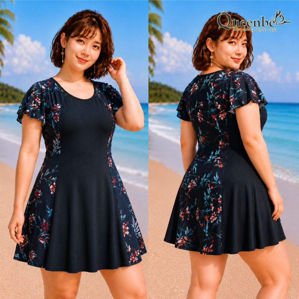 Đồ bơi trung niên big size giấu bụng Queenbe GLSWIM040 vải thun Lycra cao cấp co giãn, ít thấm hút, mau khô, kèm mút ngực 16.jpg