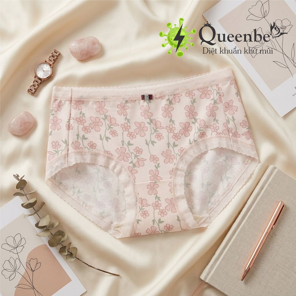 Quần lót nữ cotton tinh khiết Queenbe QBDL048 siêu nhẹ bằng sợi bông tinh khiết, thông thoáng, thấm hút mồ hôi. quần lót nữ đáy kháng khuẩn (10).jpg