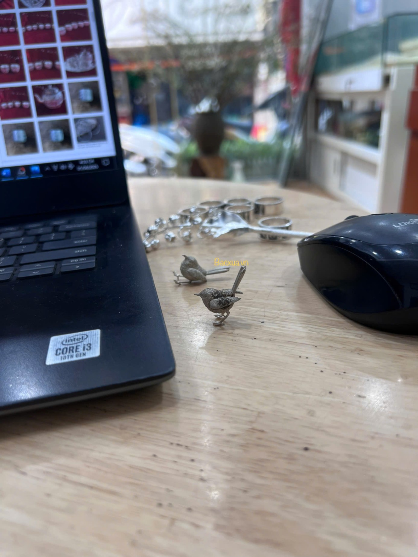 Chim sẻ 3d bạc nguyên chất 99