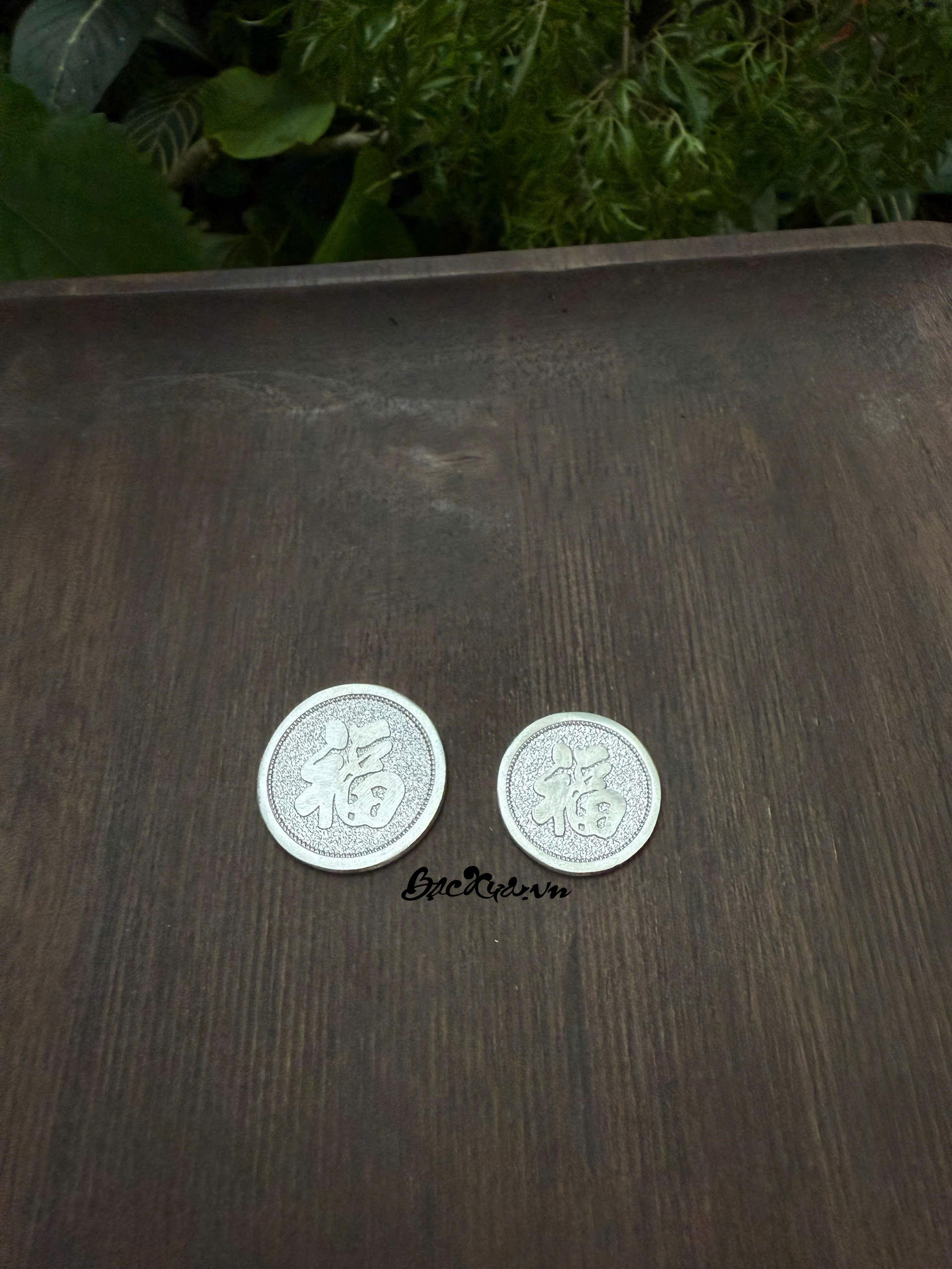 Đồng xu chữ Phúc 2.5cm bạc nguyên chất